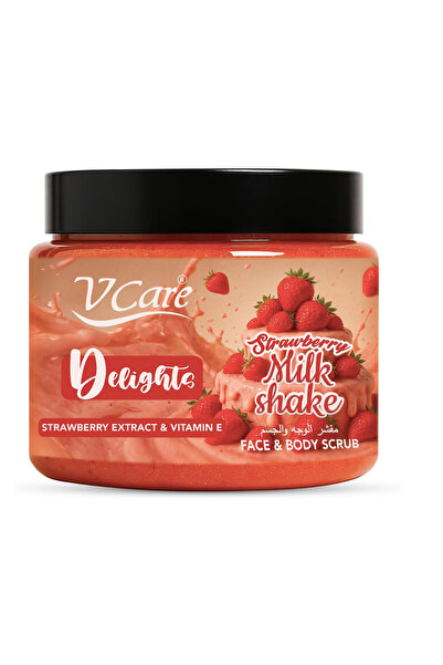 vcare V Care Delight Strawberry Milkshake Face & Body Scrub 500ML - Gentle Ex...