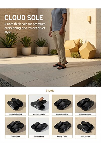 GlobalOne Mart Premium Non-Slip EVA Wedge Slides - Professional Arch Support ...