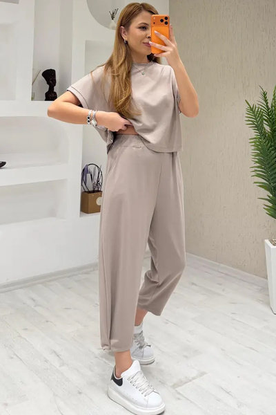 fiolin Soft Touch Modal Kumaş Şalvar Takım