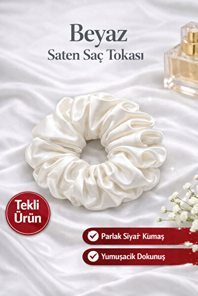 KL HOME BEYAZ SATEN LASTİKLİ TOKA