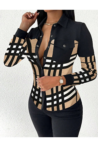 Evendi Shirt, Black/Beige