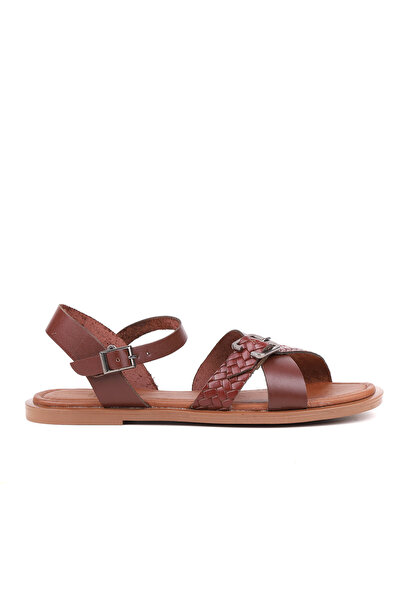 stato Abby Genuine Leather Knitted Band Buckled Women's Sandals