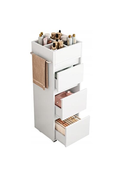 Muvu Dulap de baie vertical pentru cosmetice, alb, modern, tip raft stil loft...