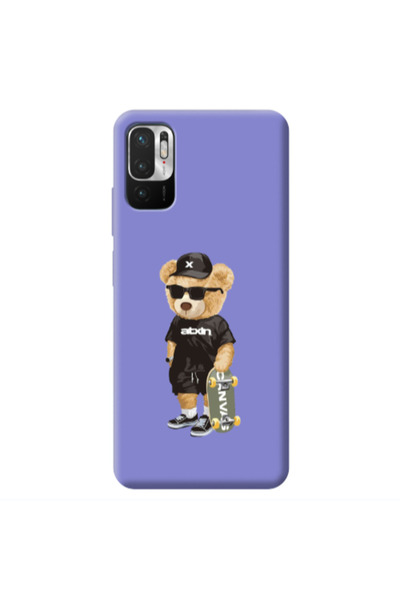 Other Xiaomi Redmi Note 10 Pro 5G Bear with glasses Purple Colored Silicone T...