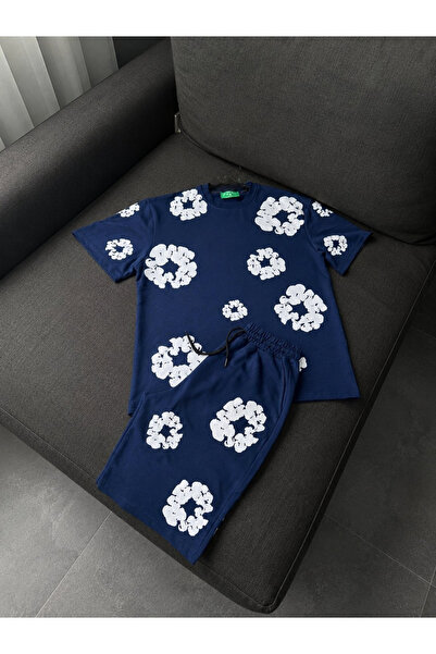 Gofeel Çiçek Detaylı Oversize T-shirt & Şort Takım