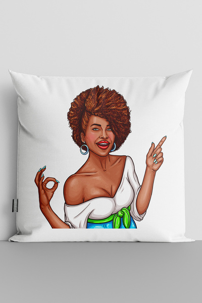TicaretJet غطاء وسادة مطبوع رقميًا على الوجهين للنساء من Popart - 168