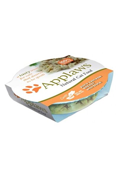 Applaws Hrană umedă pentru pisici, Applaws, Piept de pui și rață, 60 g x 10 p...