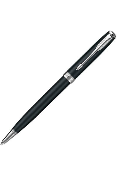 Parker قلم حبر جاف سونيت أسود مطفي مطلي بالكروم