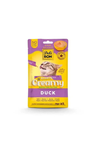 Delibon Creamy Kedi Ödül Maması Ördekli 5*15 G