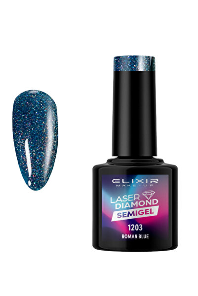 Elixir LASER DIAMOND SEMI GEL (ΗΜΙΜΟΝΙΜΟ BΕΡΝΙΚΙ) - 1203 (ROMAN Blue) 8ML