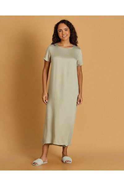 REDTAG Womens Green Short Sleeve Nightgown