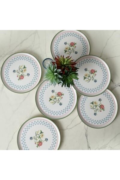 Yıldızan Edl Shop Rose Pasta Plate 22 cm 6 Pieces 22911 Edl Shop 1290799