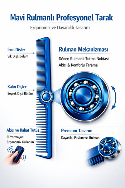 SPECİAL 4 YOU Pieptene profesional pentru tuns frizerie și coafură cu rulment...