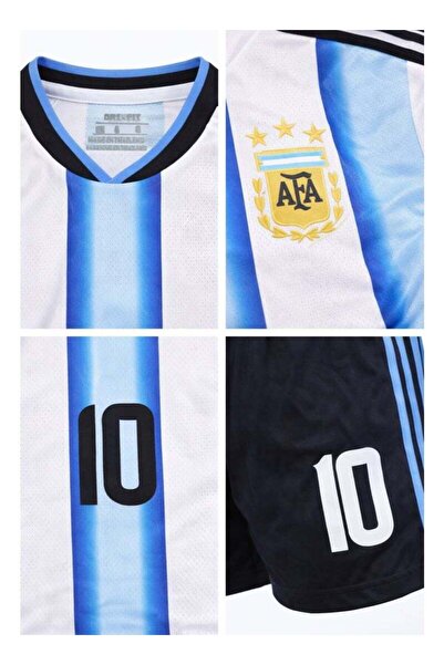 YOOMİ Argentina Kit Number 10 Football Jersey Soccer Shirt of Messi