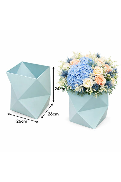 OEM Cutie Geometrică Hârtie Albastră 26.5x26.5x24 cm