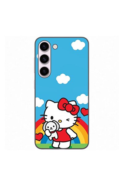 OEM Калъф, съвместим със Samsung Galaxy S23, силиконов гел TPU, с десен Hello...