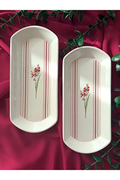 Yiğit Seramik Züccaciye Lavinya Model 2 Piece Cheese Plate / Oval Presentatio...