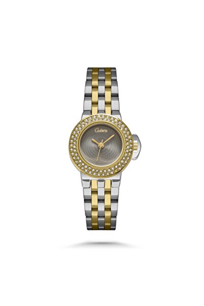 catera Women's watch with a gold-tone steel strap and a white dial