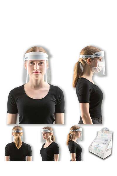 Plug&Exit Buğu Yapmayan Beyaz Yüz Siperliği Koruyucu Maske - Antifog Face Shi...
