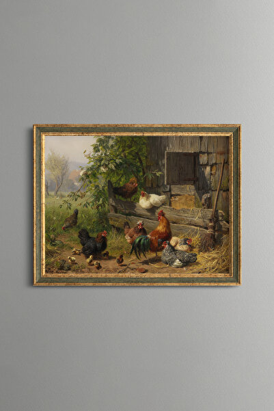 epiqart Chicken Farm - Vintage Patterned Painting - Fine Model