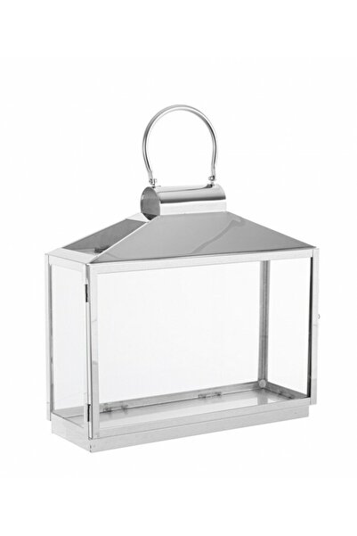 Bizzotto Ασημένιο ατσάλινο φανάρι Νίλακ 40.5x14.5x39 εκ.