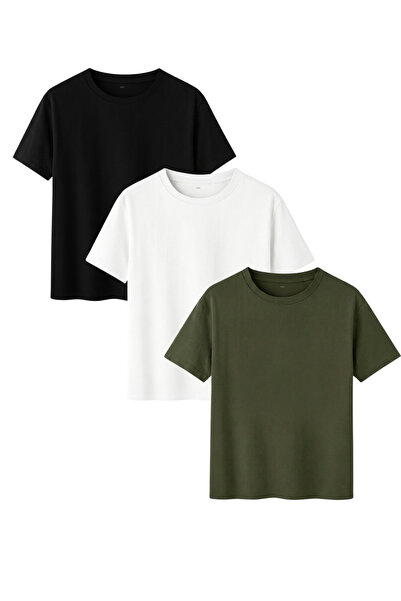 DK DAKSEL Men's 3-Pack Cotton Short Sleeve Crew Neck Comfortable Fit Basic T-...
