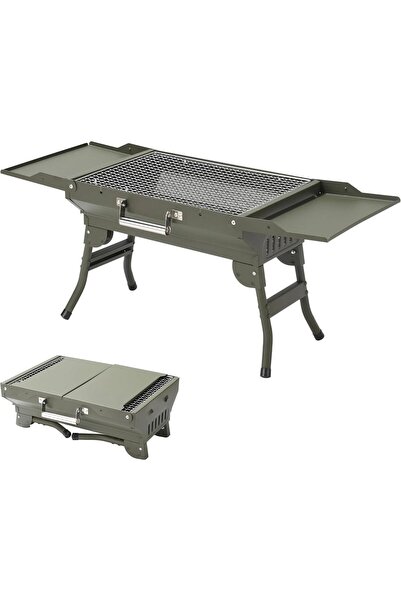 Cady One Foldable Charcoal Grill with Stainless Steel Grate, Bbq Grill with F...