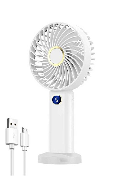Choice3 WHITE Portable Handheld Fan USB Rechargeable Mini Fan Digital Display...