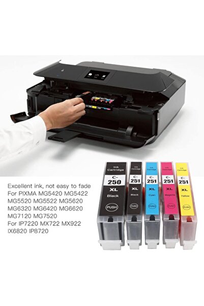 Generic 5Pk Cartridge Set Compatible Pgi-250Xl & Cli-251Xl Ink Cartridges for...