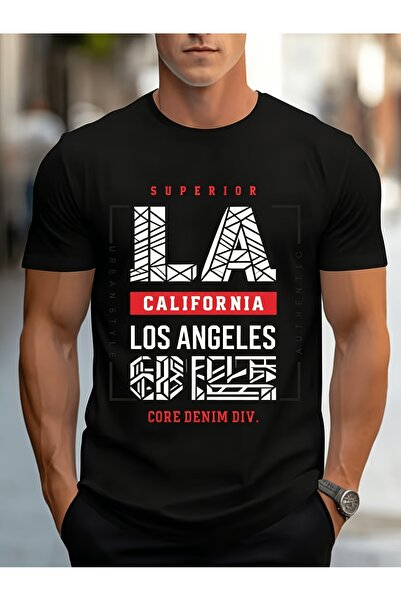 212Wear Men's Pure Cotton T-shirt, with a Los Angeles California Letter Print...