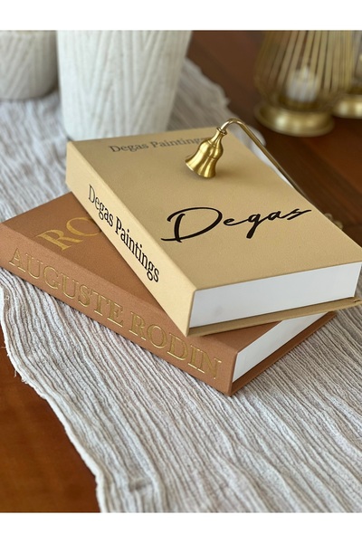 Velzade Home Kumaş Dekoratif Kitap Kutusu Seti 2'li - RO & DE - Gizli Saklama...