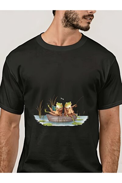 12 Teknoloji تي شيرت 180G Fishing Frogs - تصميم مضحك لقارب الضفادع، هدية مثال...