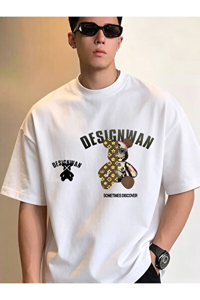 SAUDI Men and Women's 100% Cotton T-Shirt - Oversized Crew Neck Short Sleeve ...