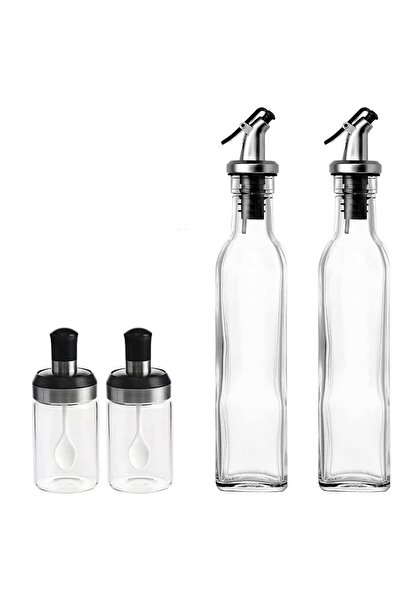 Rao Sticle si Borcane de Ulei de Masline, RAO, Dozator Set 4 Bucati, 2 Sticle...