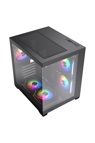 GAME IN GAME Cool Siyah 5x12cm Argb Kumandalı Fanlı M.atx Gaming Akvaryum Kasa