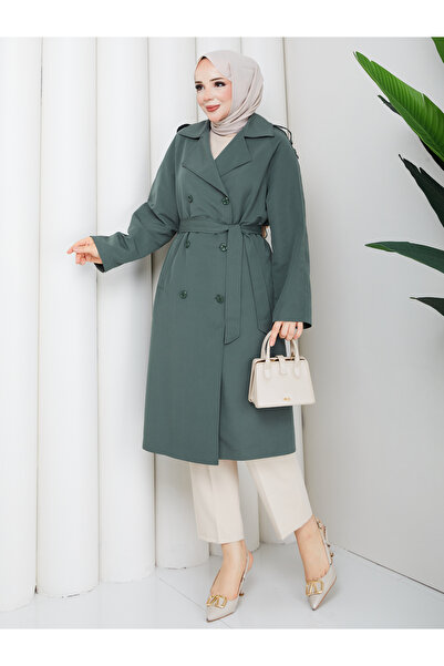 Moda İncir Comfortable Fit Waterproof Double-Breasted Trench Coat