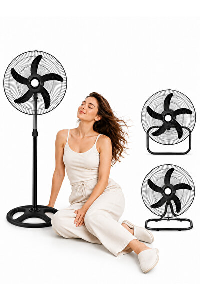 AZZHAAR 18 Inch 3-in-1 Electric Cooling Fan, Adjustable Pedestal Floor & Wall...
