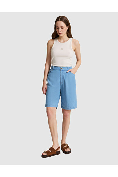 Pierre Cardin Light Blue Jean Bermuda Shorts 50324122-Vr003