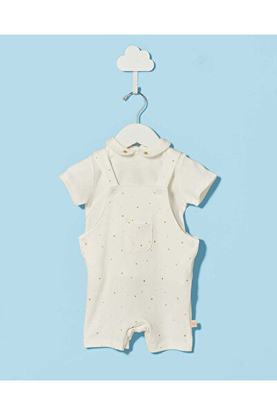 REDTAG Baby Ivory Dungaree 2 Piece Set