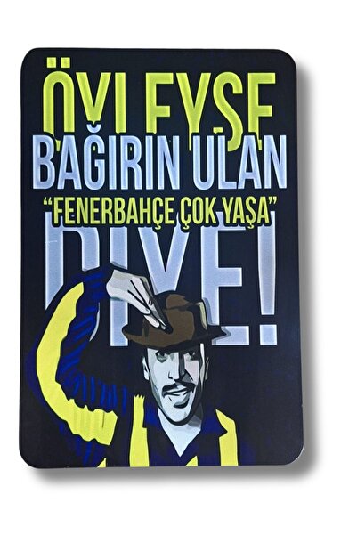 Nostaljik Sinema Karakteri Tasarımlı Sarı Lacivert Ahşap MDF Tablo
