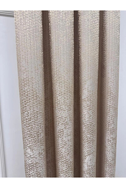 NİVEMESHOME Çağla V-5201 Cream 1/3 Pleated Background Curtain