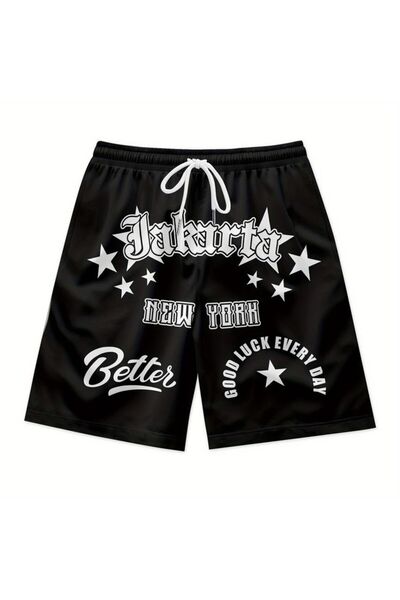 COZYWEAR Black Printed Shorts