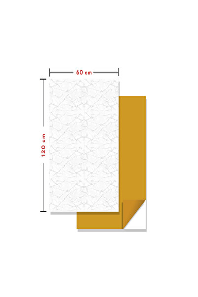 TİNK Kendinden Yapışkanlı Fayans Kaplama PVC Karo Silver Desen 60x120 Cm (7 A...
