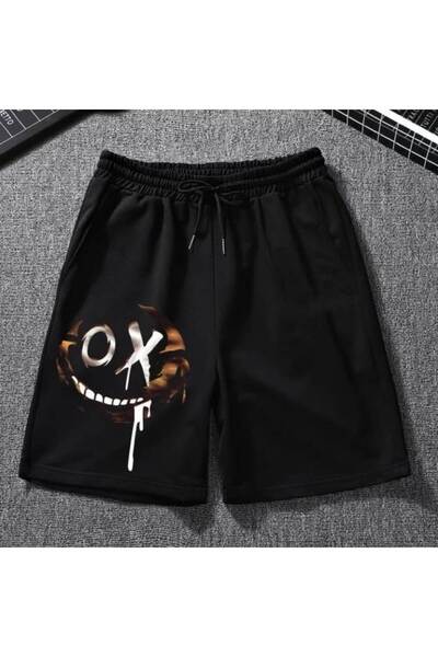 COZYWEAR Black Printed Oversize Men's Shorts