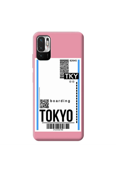 Other Xiaomi Redmi Note 10 Pro 5G Tokyo Boarding Pink Colored Silicone TPU Θήκη
