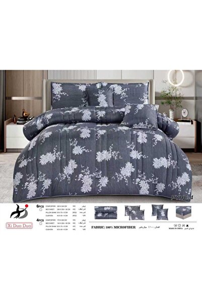 Xido Summer Microfiber Cooling Plaid Quilt Double 6-Piece Set - Soft Microfib...
