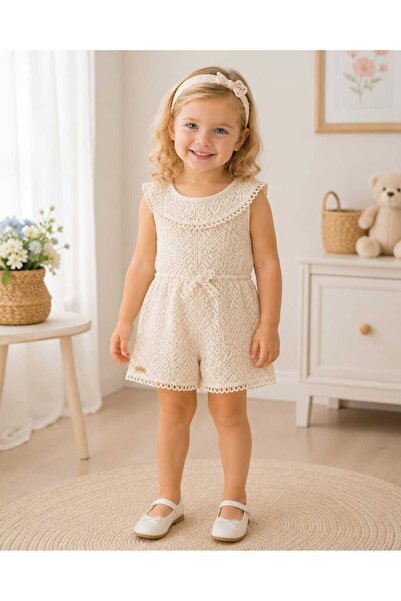 İNDİGO Girl's 2-Piece Jumpsuit and Headband Set