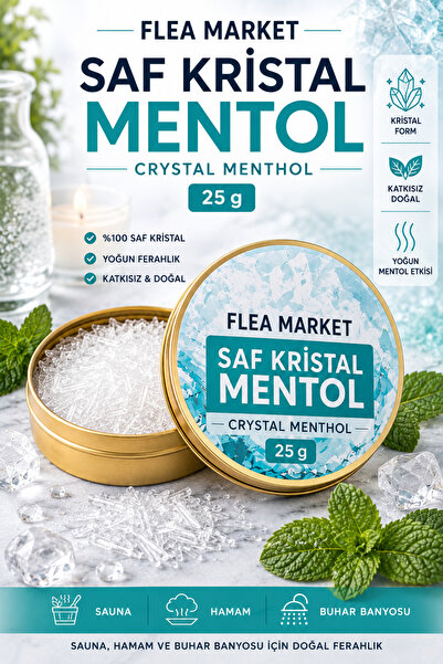 Flea Market Saf Kristal Mentol - ( Sauna, Buhar Banyosu. Buhurdanlık )