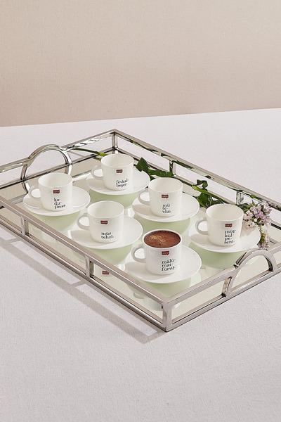 Paşabahçe Lügat Porcelain Cup Set 6 Pieces Cream, Cup
