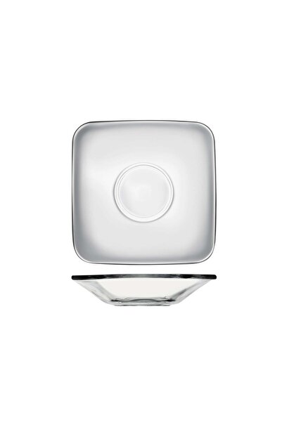 Paşabahçe 6-Piece Square Tea Plate Set, Tea Plate